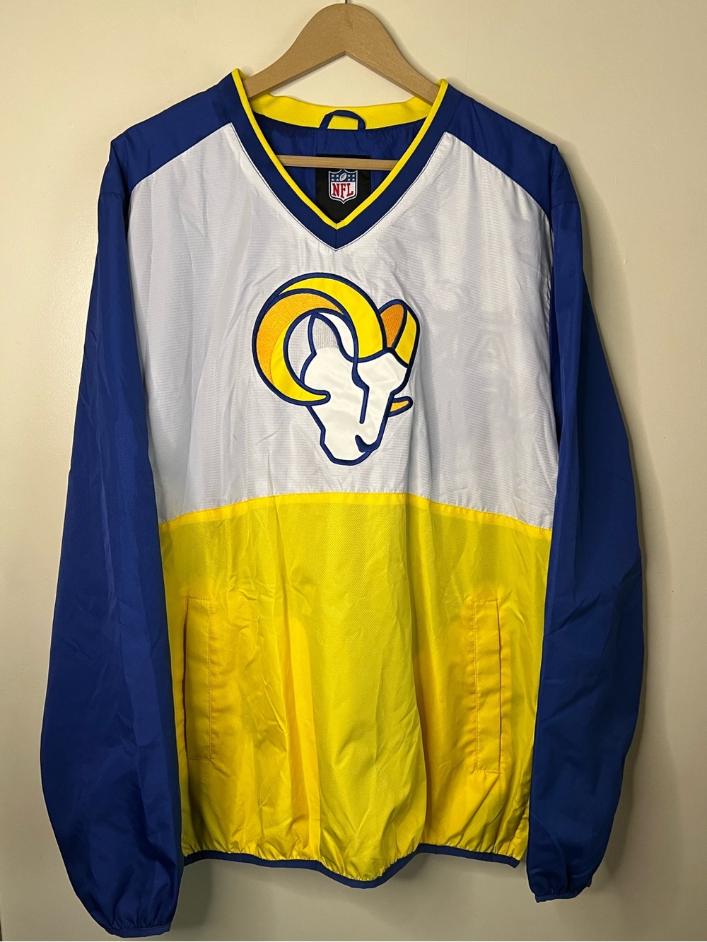 NFL LA Los Angeles Rams Pullover Windbreaker Jacket Size XL
